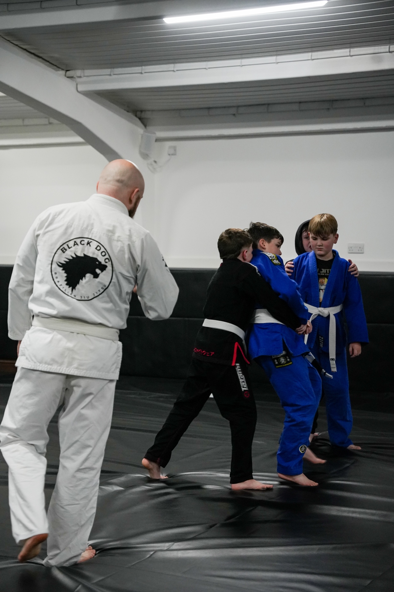 Kids martial arts sparring at Black Dog BJJ Wigan